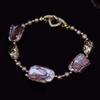 Purple Qi Freshwater Baroque Pearl Bracelet for Women - Personalized, Versatile Ins Style Jewelry