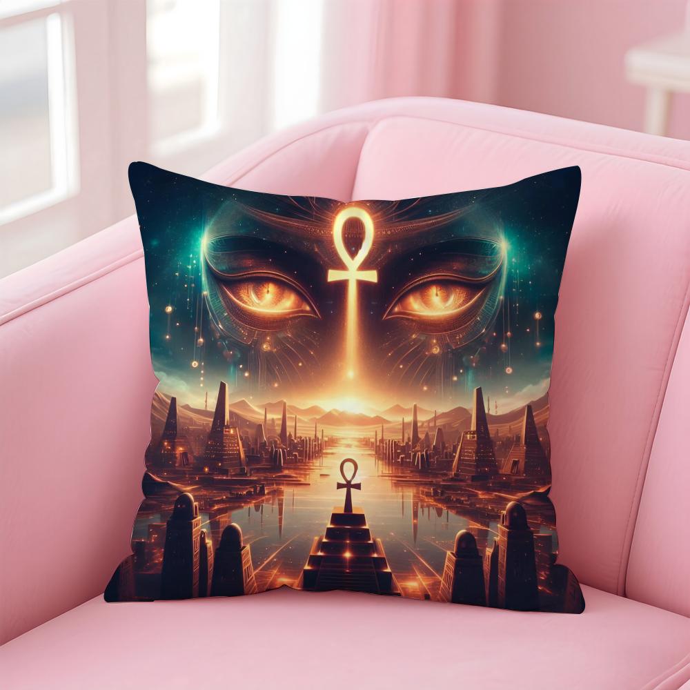

Ancient Ecology Life Talisman Pattern Cushion Cover Pillow Case Soft Skin Friendly Fabric Concealed Zipper 30X30cm