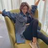 Layered Denim Jacket: Women's Loose Slim Fit, Trendy Korean Style, Spring/Autumn 2022