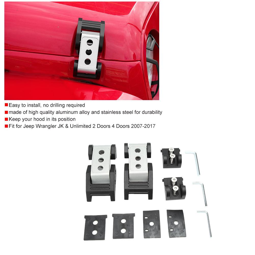 Hood Latch Catch Buckle Fit for Jeep Wrangler JK & Unlimited 2 Doors 4 Doors 2007 2017(Silver )