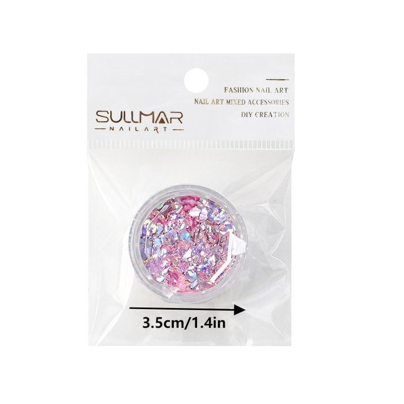 1Jar Bubble Nail Glitter Coarse Fine Mixed Large Glitter Irregular Hexagonal Sequin Diy Nail Jewelry Decoration Material