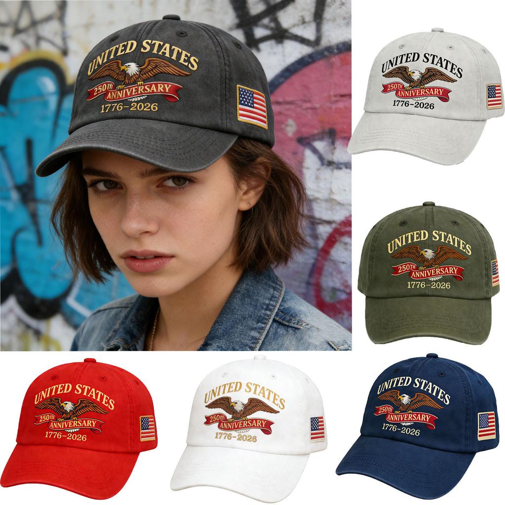 250th Anniversary Hat USA Patriotic Baseball Caps Eagle Printing Baseball Hats for Men Women 250 Year Anniversary Cap