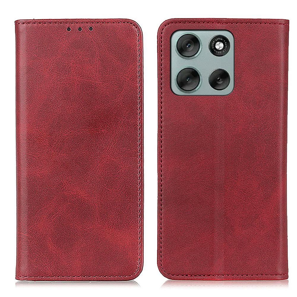 

Чехол для Motorola Moto G86 5G из спилковой кожи, откидной кошелек, чехол для телефона Red