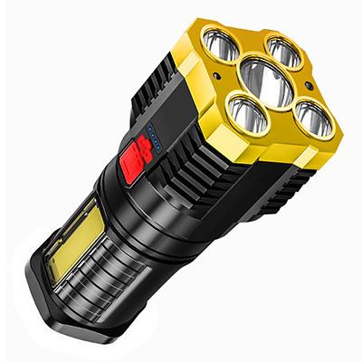 Super Bright Flashlight Usb Rechargeable Adjustable Long Range Powerful Torch Outdoor Waterproof 5 LED Flashlight Camping Hiking