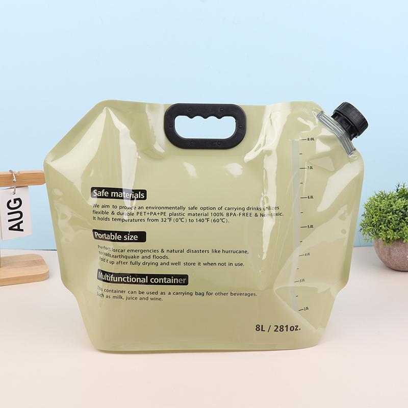 Borsa dell'acqua portatile 8L Secchio pieghevole Contenitore per acqua Brocca Bottiglia Con rubinetto Viaggio all'aperto Campeggio Con manico Sacca d'acqua morbida