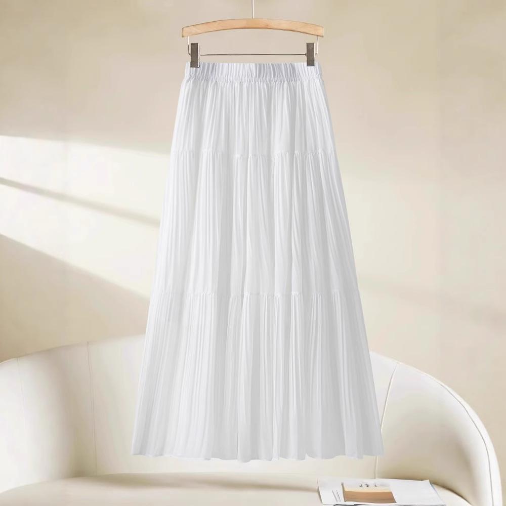 2025 Women's Summer Chiffon A-Line Midi Skirt - Slimming, Popular Style