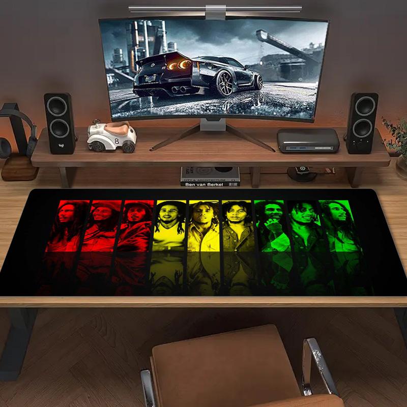 Bob Marley Color Mouse Pad Large Gaming Table Cushion Non-slip Laptop Tablet Big Mousepad XXL Mat Mini PC Playmat With Lock edge