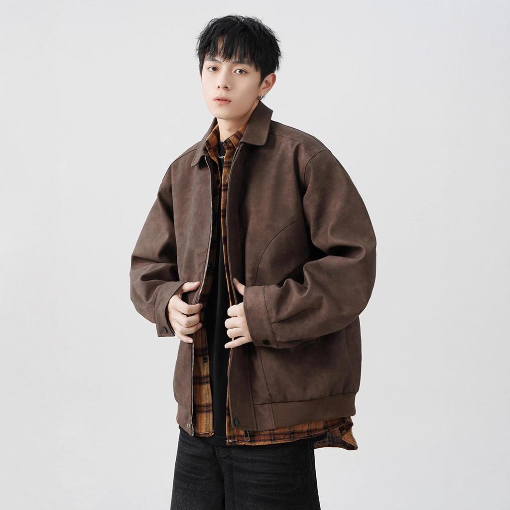 Street Leather Jacket Mens Autumn Updated Work Jacket Flight Jacket