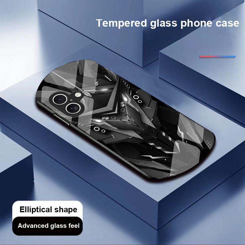 

Креативный Мех Для Apple IPhone 16 11 13 15 14 Pro Max 12 Mini 7 8 Plus XR X XS SE Чехол для телефона из закаленного стекла эллиптической формы For iPhone 16 Promax