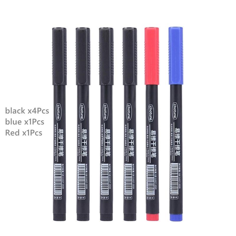 8 buc Marker Whiteboard Șters 0.5mm Vârf Fin Cerneală Neagră/Albastră/Roșie Marker Tablă Școală Birou Artă Scris Papetărie