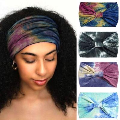 Bands Yoga for Women Girls Twist Headbands Sport Head Wraps Tie Dye Turban Wide Knotted Headbands