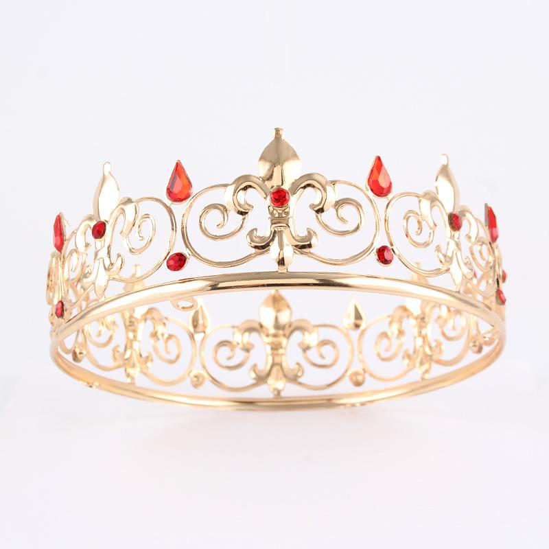 

Мужская королевская корона тиара для взрослых на день рождения королевы аксессуары для волос сценическое выступление мужское и женское украшение круглая корона