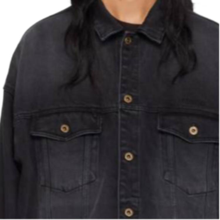 WE11DONE Faded Effect Single-Breasted Loose Denim Jacket Unisex jackets Black WD-DJ2-24-353-U-BK