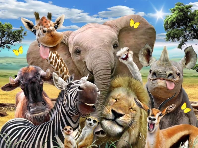Yamasan Prime 3D Howard Robinson African Animal Selfie 10061 Finished 61 X 46 Cm 500 Pieces Size /