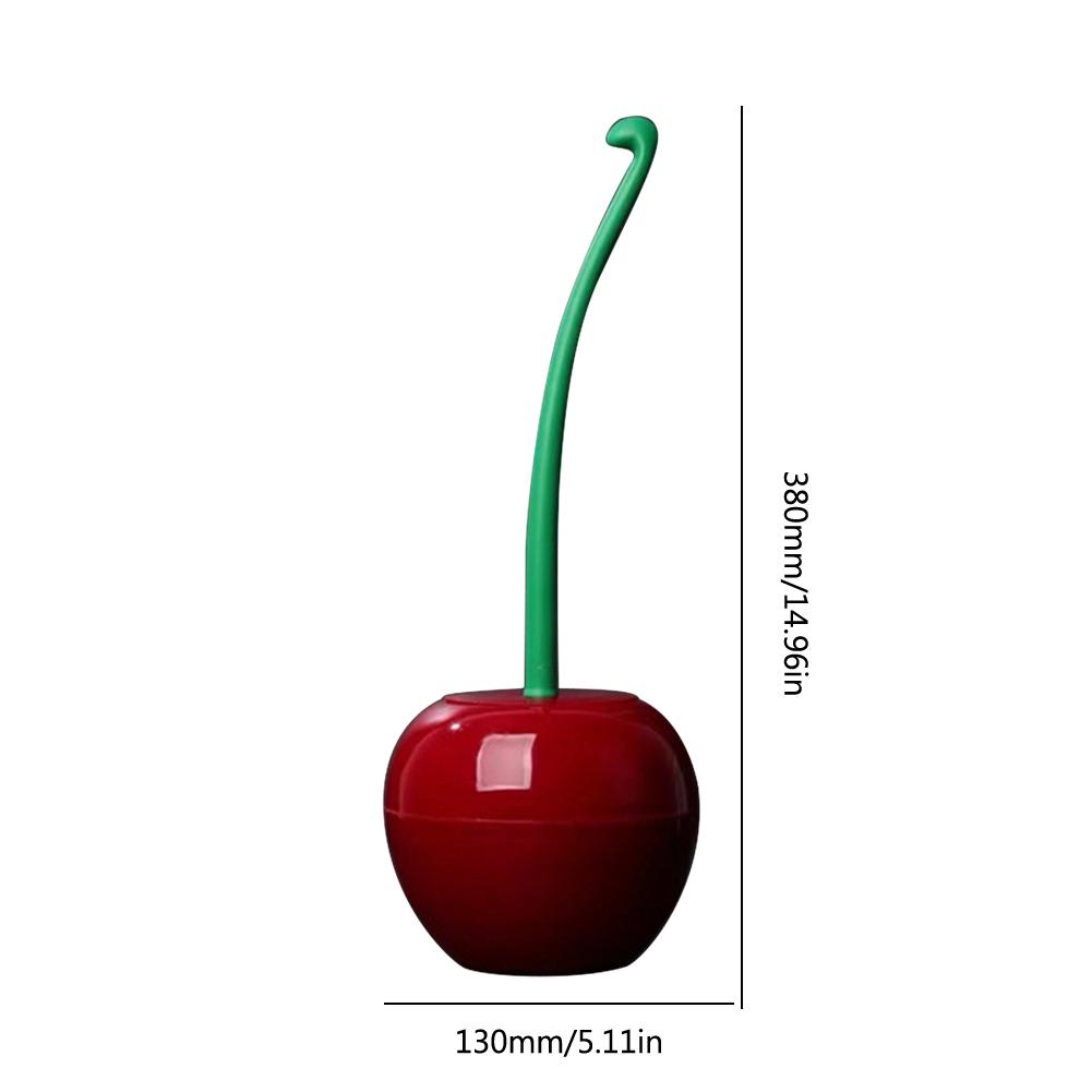 Brosse de nettoyage de salle de bain en forme de cerise avec support, brosse de nettoyage de toilettes, élimination des taches, brosse de cuvette de toilettes, outil de nettoyage ménager