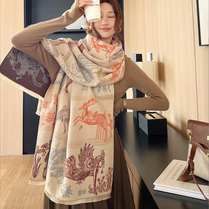 New Arrival Women'S Scarl Thickening Warm Pashmina Cashmere Scarf Female Autumn Winter Soft Scarf Shawl Multipurpose Blanket