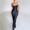 Women's Evening Dress Summer Sleeveless Backless Strap Waist Cinching Sexy Club Long Dress Women Fashion Elegant Solid Color Slim Fit Party Dresses
