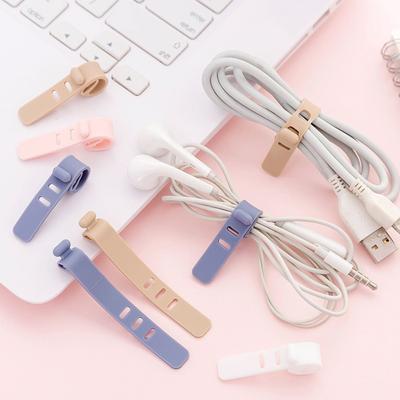10PCS Silicone Cable Ties Strong Self-Locking Design Wire Organizer For Home Office and Industrial Use Reusable Pink Brown Blue