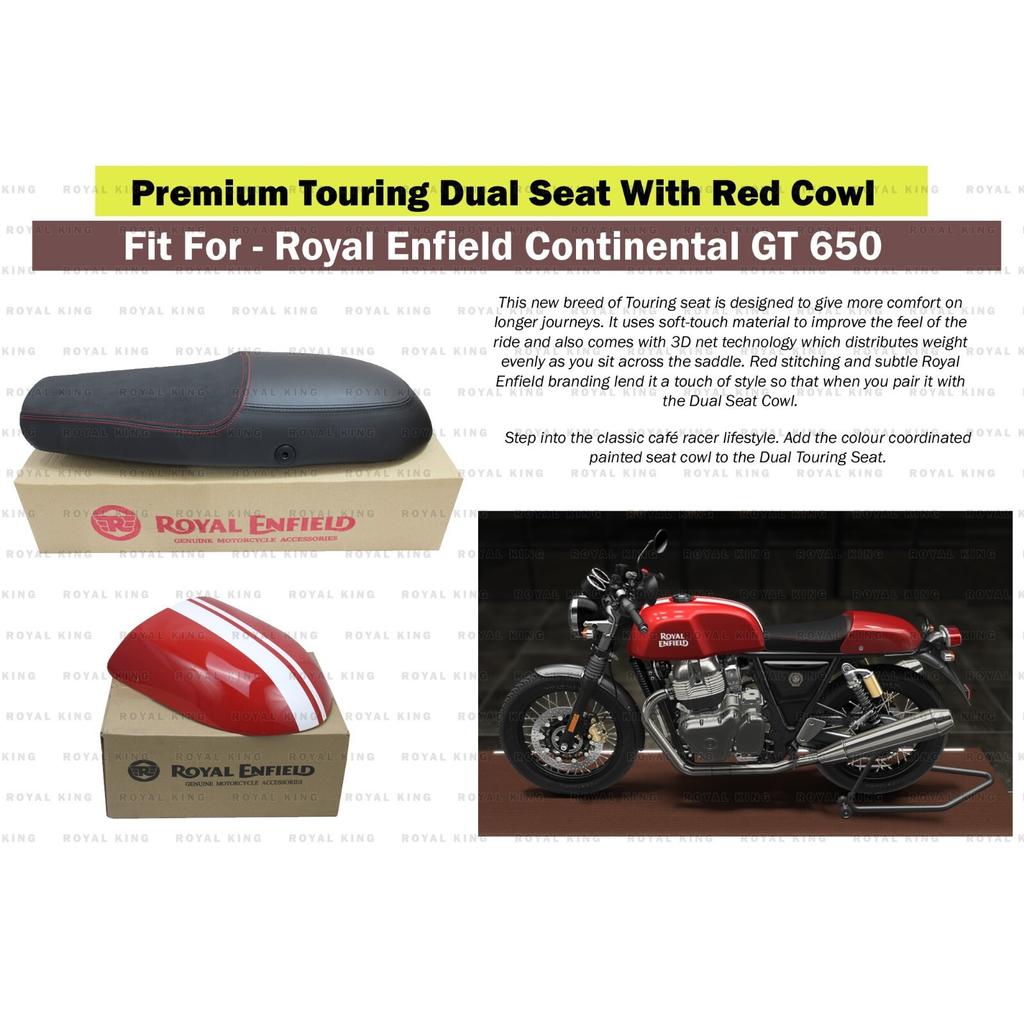 Royal Enfield "Continental GT 650 Premium Touring Dual Seat With Red Cowl"
