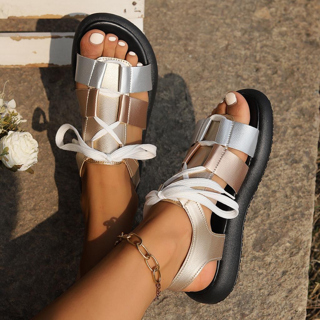 Fashion Platform Sandals Summer Shoes for Women Luxury Designer Sandals Rome Lace Up Outdoor Women Platform Shoes Sandalias Ladies Shoes