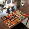 Sett med vintage kaffebrikker Linbrikker Kafe Kjøkkendekor Rustikk Gårdshusstil Vaskbar Bordservice Gave til Kaffeelsker