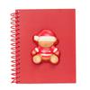Ring Notebook - Safta - Red Bear Happy Holidays - 13.5x1.9x17.9 Cm - Polyester - Navy Blue - Resistant - Durable