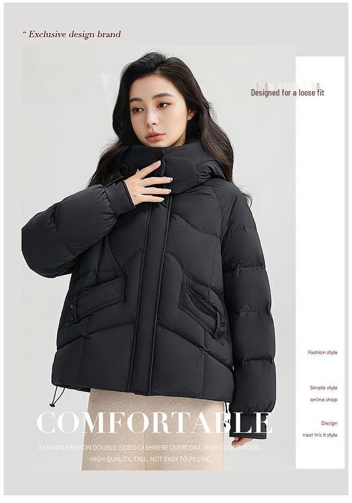 Women's 2025 Winter Hooded Down Cotton Puffer Jacket - Stylish Korean Short Outerwear Coat