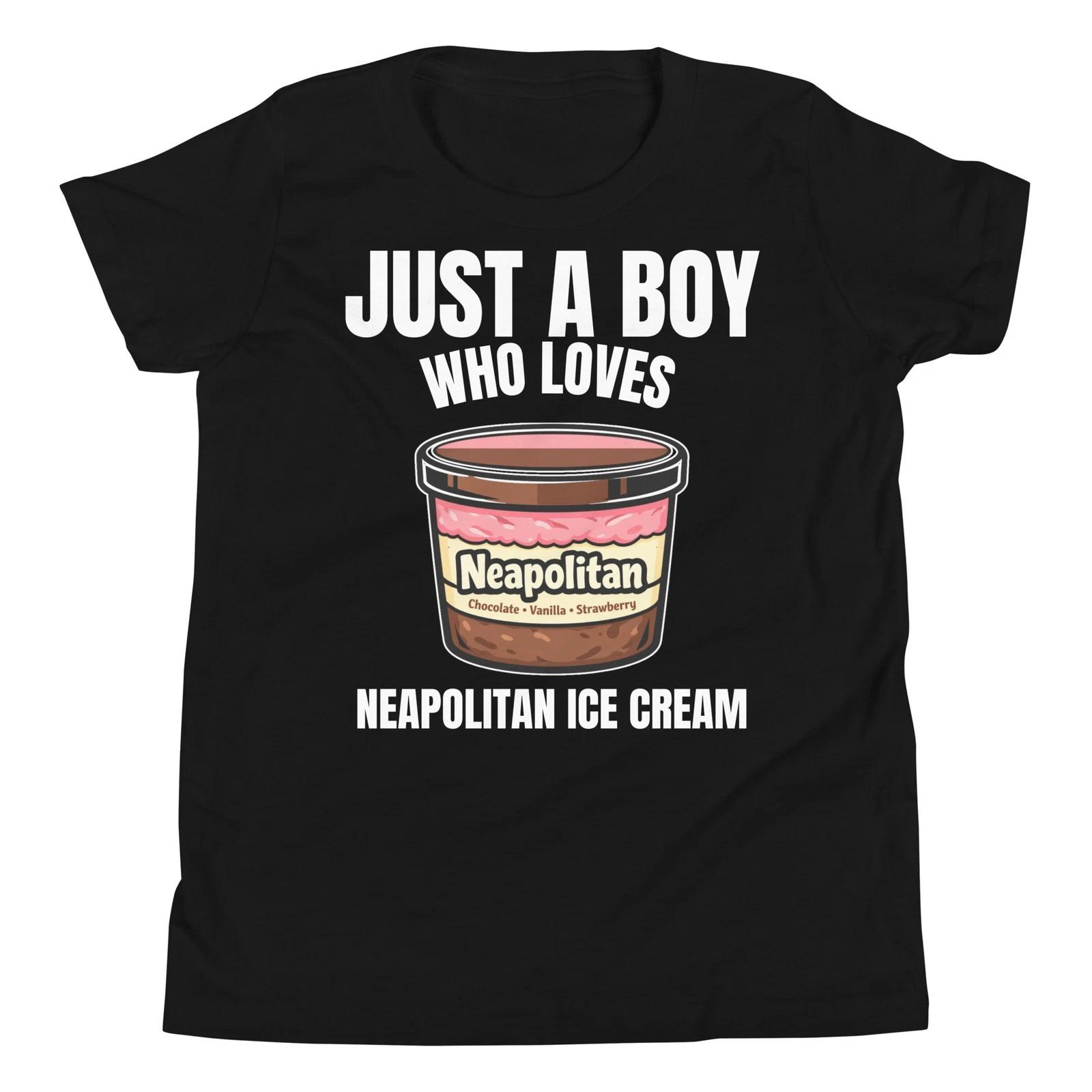 Just A Boy Who Loves Neapolitan Ice Cream Dessert Lover Youth T-Shirt 130