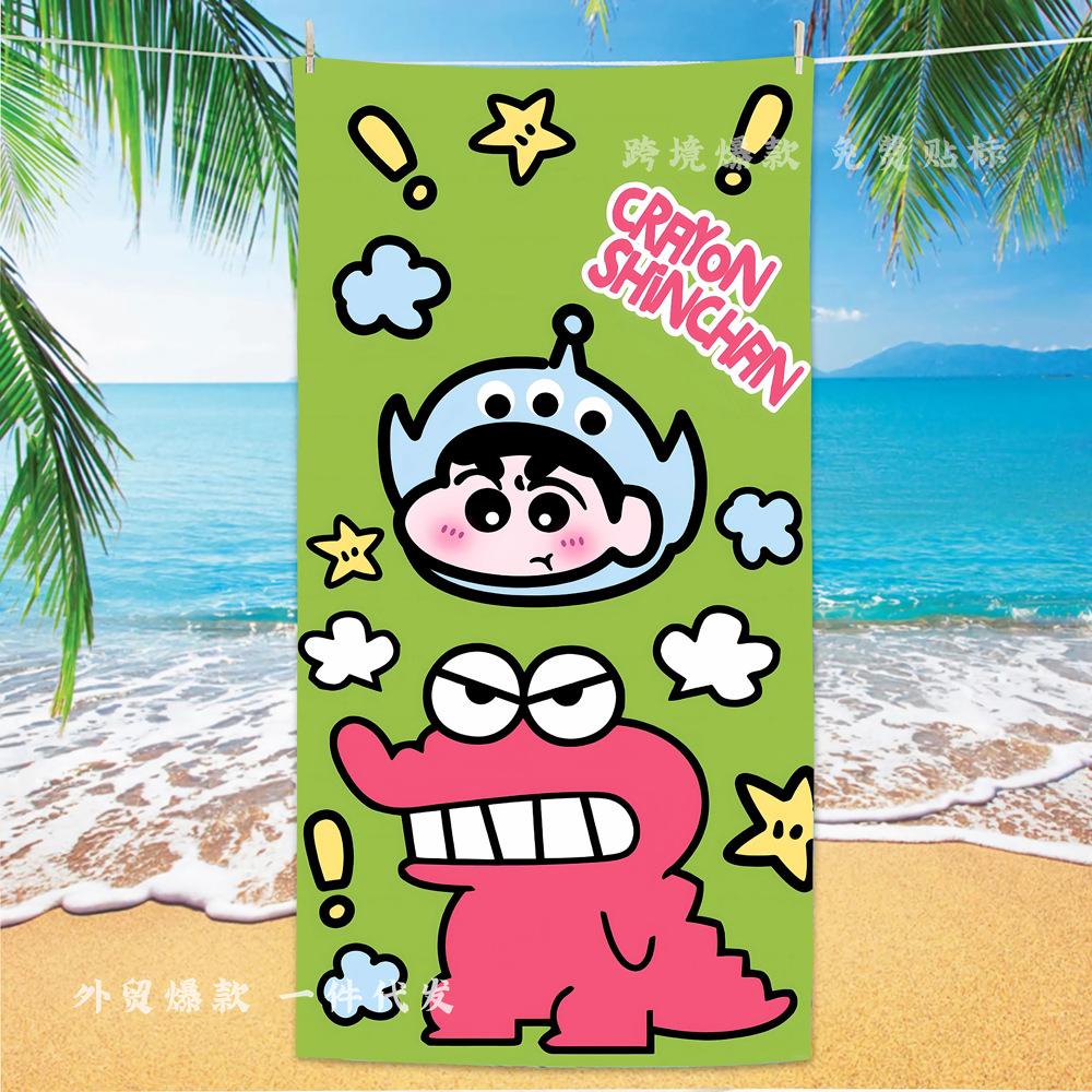 Extra Large Kids Quick Dry Bath Towel Cartoon Character Digital Print Double Sided Flannel Microfiber Beach Towel