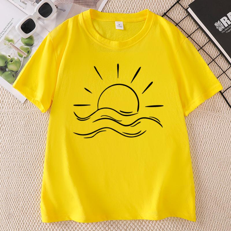 Sunshine T Shirt Unisex Summer Sun Beach TShirts Casual Round Neck Printed Cotton Short Sleeve Tshirts Unisex Streetwear Tops
