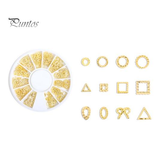 1 Box Nail Art Accessories 3D Metal Rivets Moon Star Shape DIY Manicure Reusable Nail Charm Jewelry Nail Art Manicure Accessories