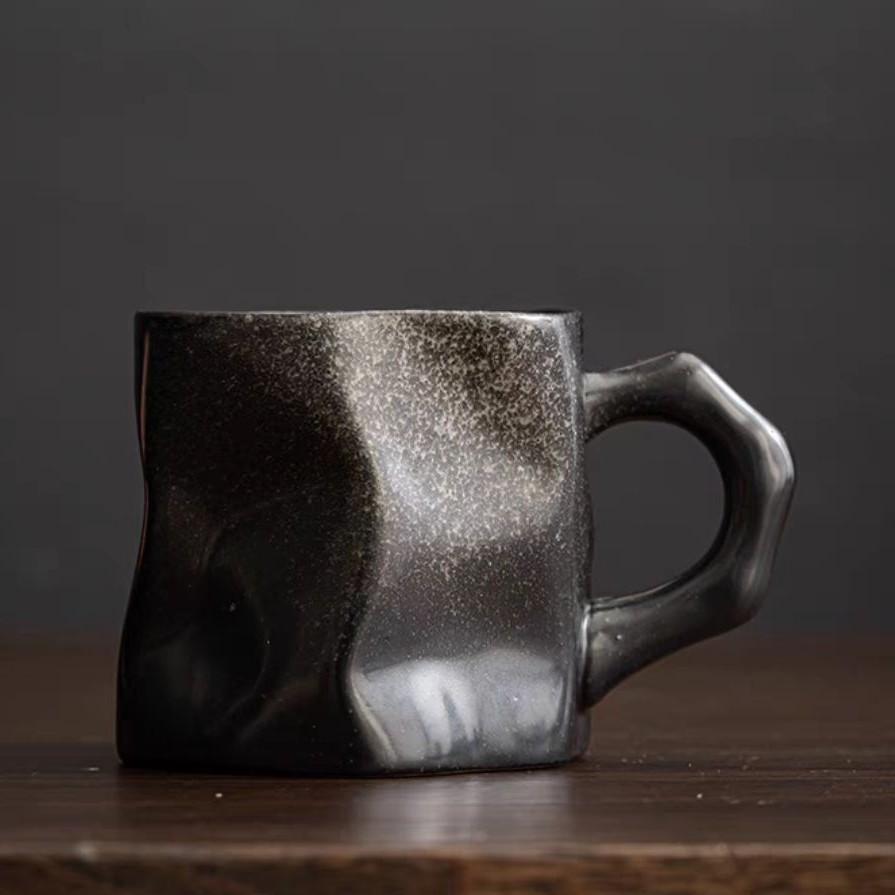 Japanese-Style Coarse Pottery Cup Kiln Change Coffee Cup Creative Goblet Ceramic Cup High Value Water Cup Household Cup