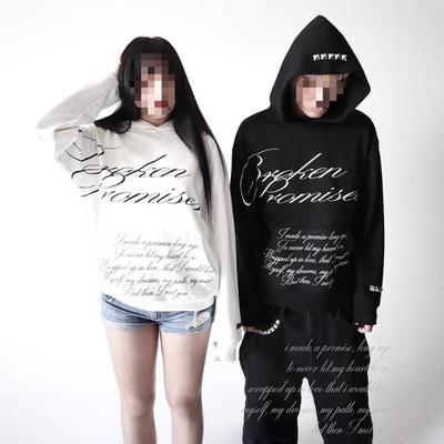 European and American Dark Print Retro Round Neck Long Sleeved Street Trend Y2k Hoodie