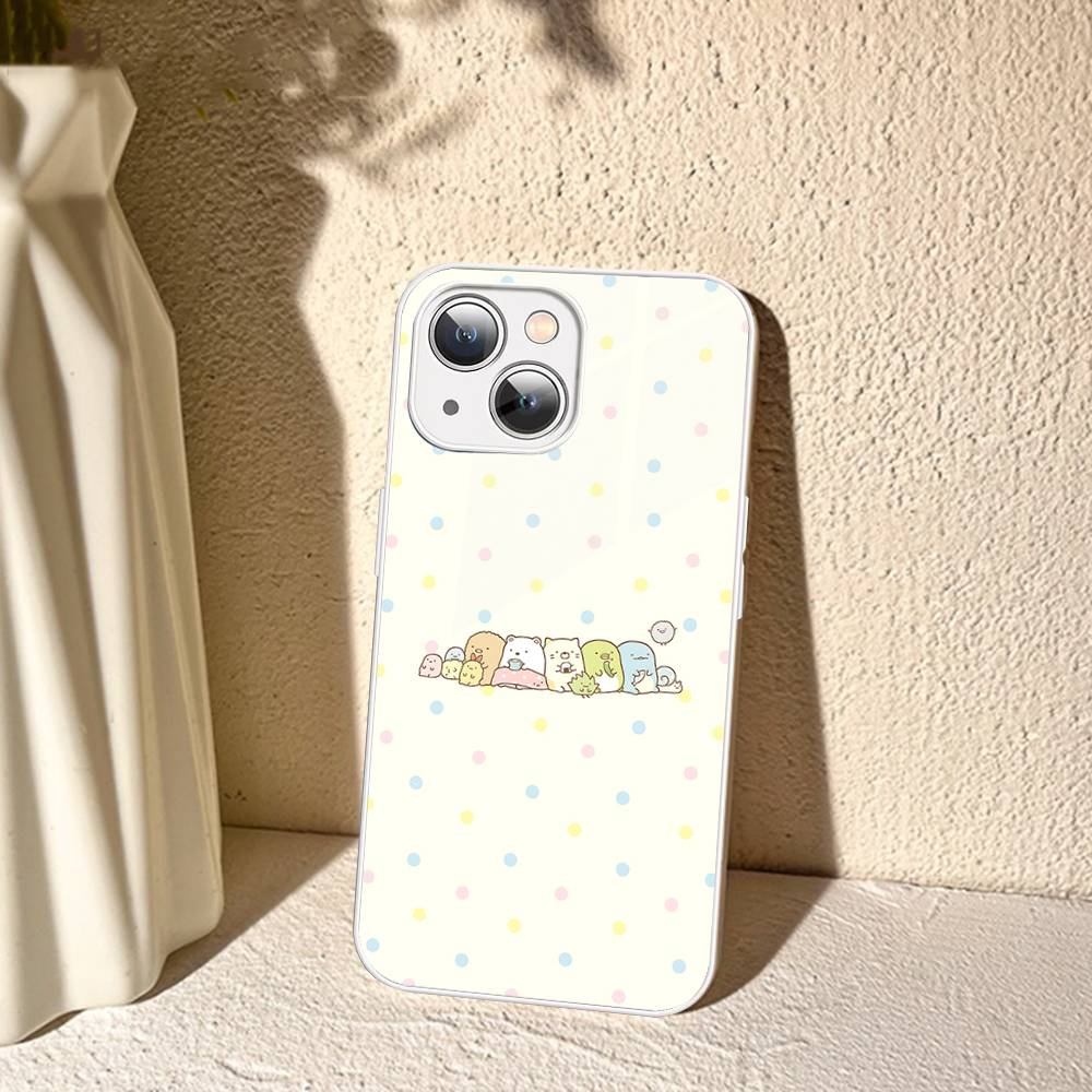 Cartoon S-sumikko Gurashi Tempered Glass For Iphone 14 13 12 11 Pro Mini XS MAX 14Plus X XS XR Cover
