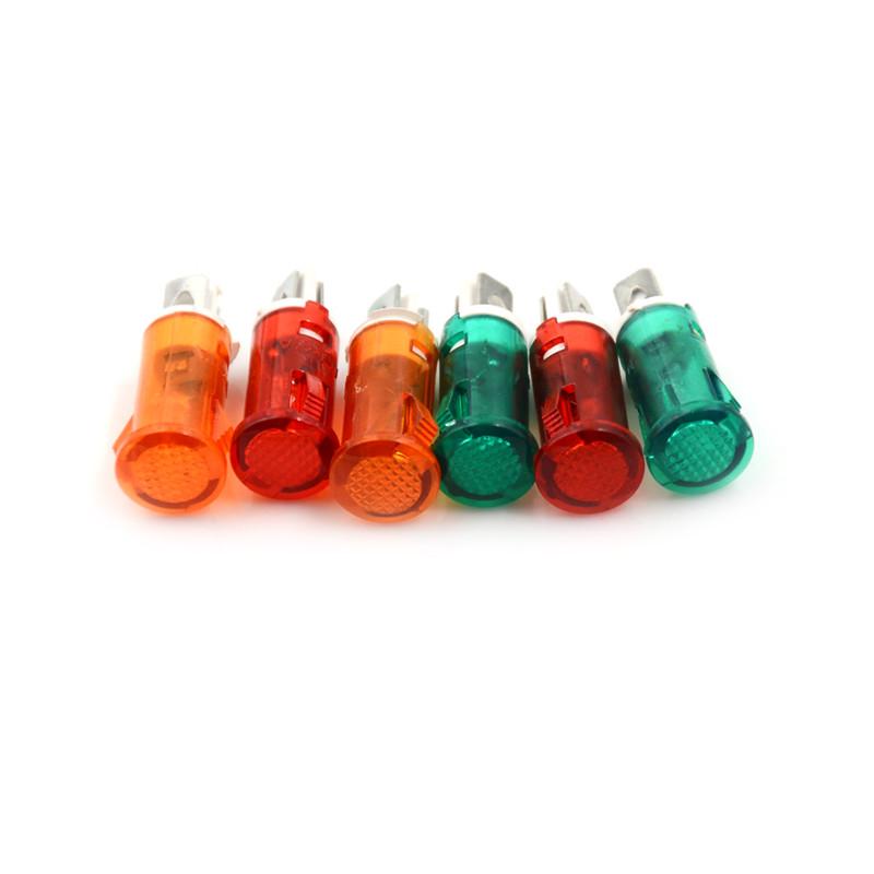 10Pcs Signal Lamp 10Mm Red Green Yellow Lamp Indicator Light 12V 24V 220V