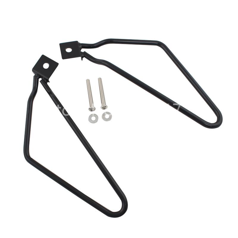 Motorcycle Accessories Saddlebag Brackets 1Pair Side Chrome/Black Steel For Harley Sportster 883 Iron XL883N Dyna Fat bob FXDF