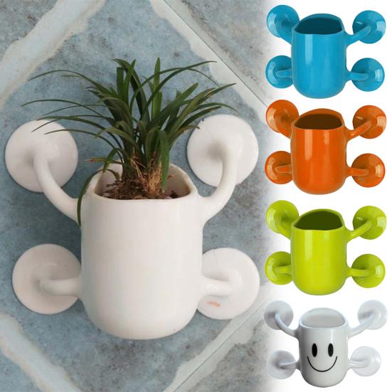 Yousheng Portable Mini Flower Pot Wall Flowerpot Home Office Decoration with Suction Cup