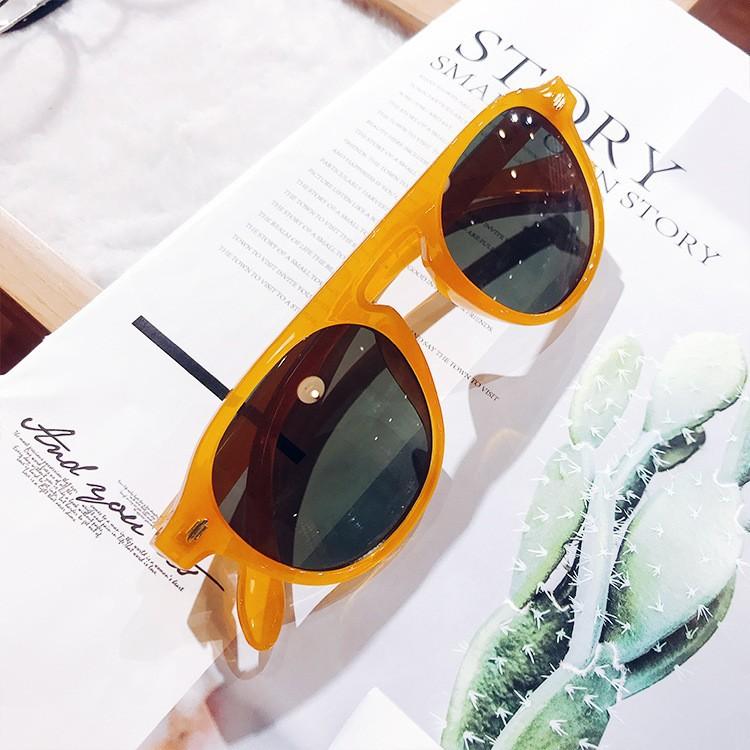 New brown uncle sunglasses female tide ins Internet celebrity round face sunglasses men's selfie glasses