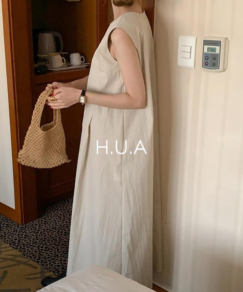 Maxi Long Plus Relaxed Long Maxi BW [H.U.A] Women's Dress, Dress, Sizes, Fit, Dress, Spring/Summer