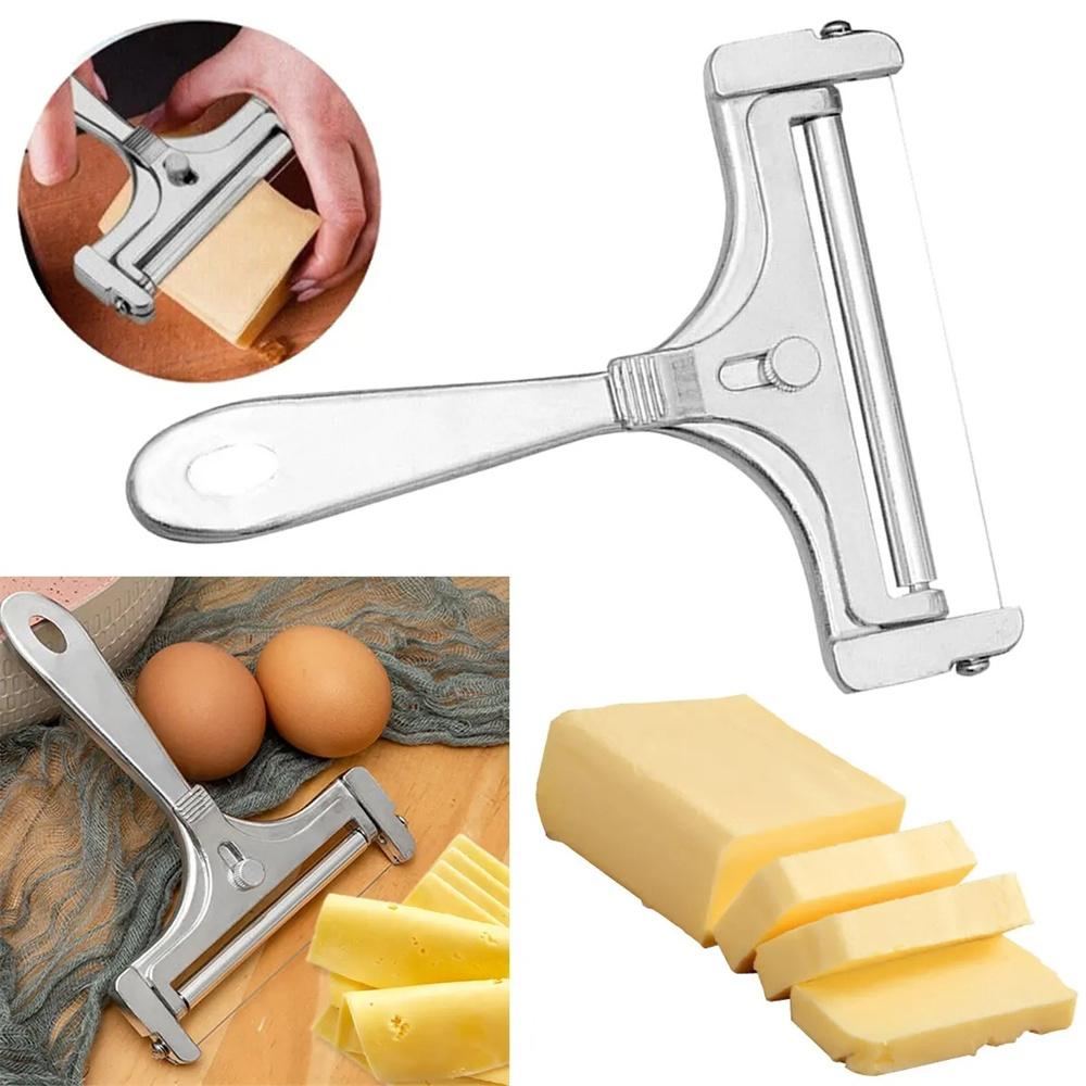 

Adjustable Thickness Butter Cutter Cheese Slicer Aluminum Alloy Wire Scraper (No FDA,BPA Free) Gold