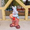 Easters Rabbit Sculpture Colorful Bunnies with Eggs Resins Figurine Statue Ornament for Home and Garden Decoration Gift