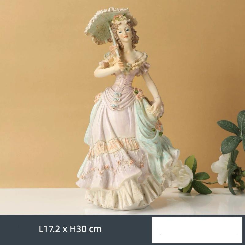 

Victorian Style Girl Figurine, Elegant Decorative Resin Statue for Living Room, Bedroom & Tabletop Home Decor A