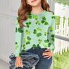 Girls Long Sleeve T Shirts Kids Fall Tops Crewneck Printed Basic Tees Saint Patrick's Day