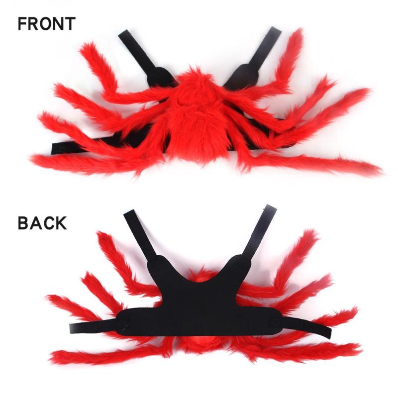 Pet Halloween Christmas Costume Harness Vest Cats Dogs Small Breeds Spider Themed Outfit Black Red