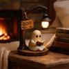 Hexenlaterne Dekoration Halloween Gotische Laterne, Harz Tischdeko mit Warmem Schein, Gruselige Tischdekoration Nachtlicht für Regal Schreibtisch Party,