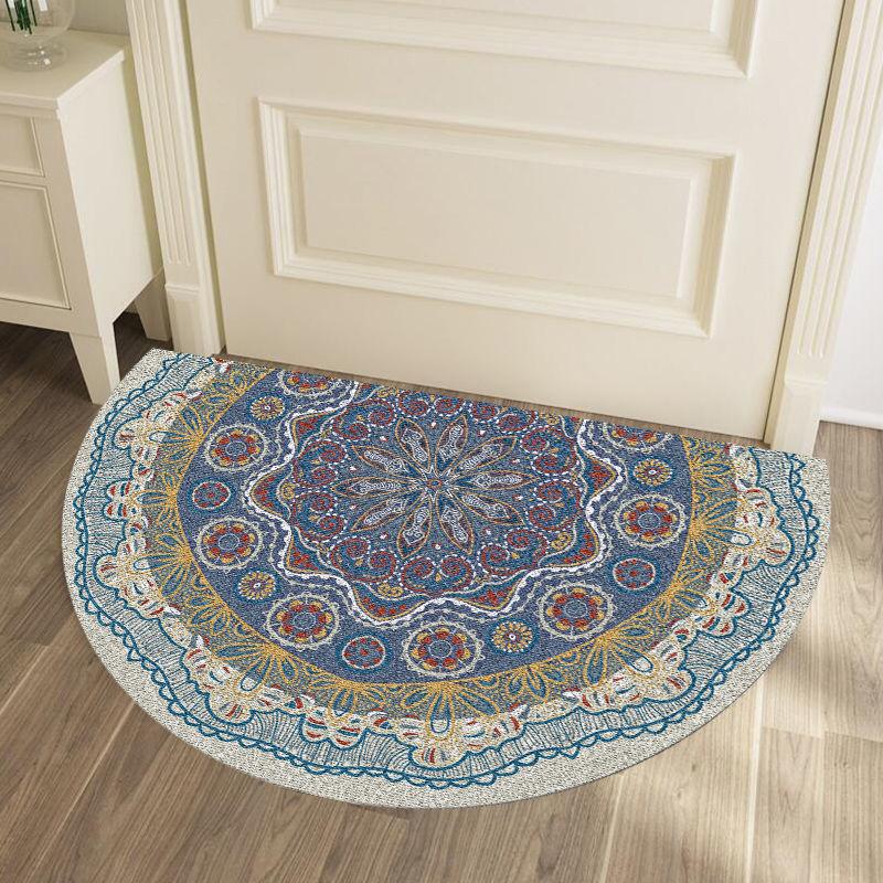 Simple Nordic Style Semi-circular Bath Mat Non-slip Bedroom Carpet High Quality Absorbent Mat Home Decoration Entrance Door Mats