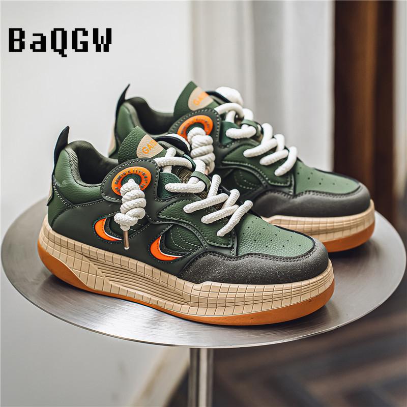 Autum Men Shoes Platform Male Casual Chunky Sneakers Board Shoes Fashion Thick-soled Trendy Vulcanized Shoes Student 2024 New