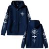 Wikinger Runen Kompass Reißverschluss Hoodie Herren Gothic Rock Übergroß Zip Up Jacke Herren Damen Freizeit Sweatshirts