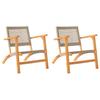 Garden Chairs 2 pcs Beige Poly Rattan and Acacia Wood