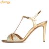 2025 Summer New Women Sandals T Tied Slingback Open Toe High Heels Front Rear Strap Casual Sandals Solid Color Plus Size